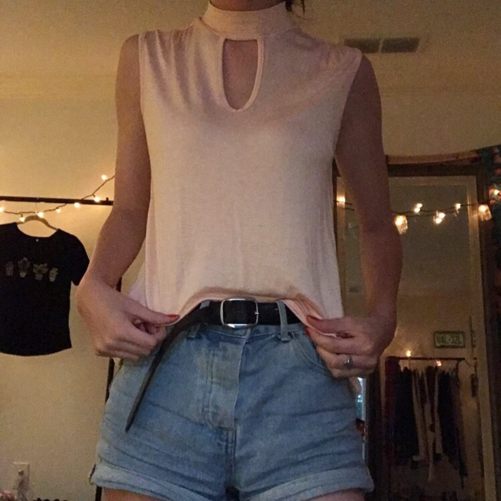 Pale pink flowy tank top Jennifer Lopez size S